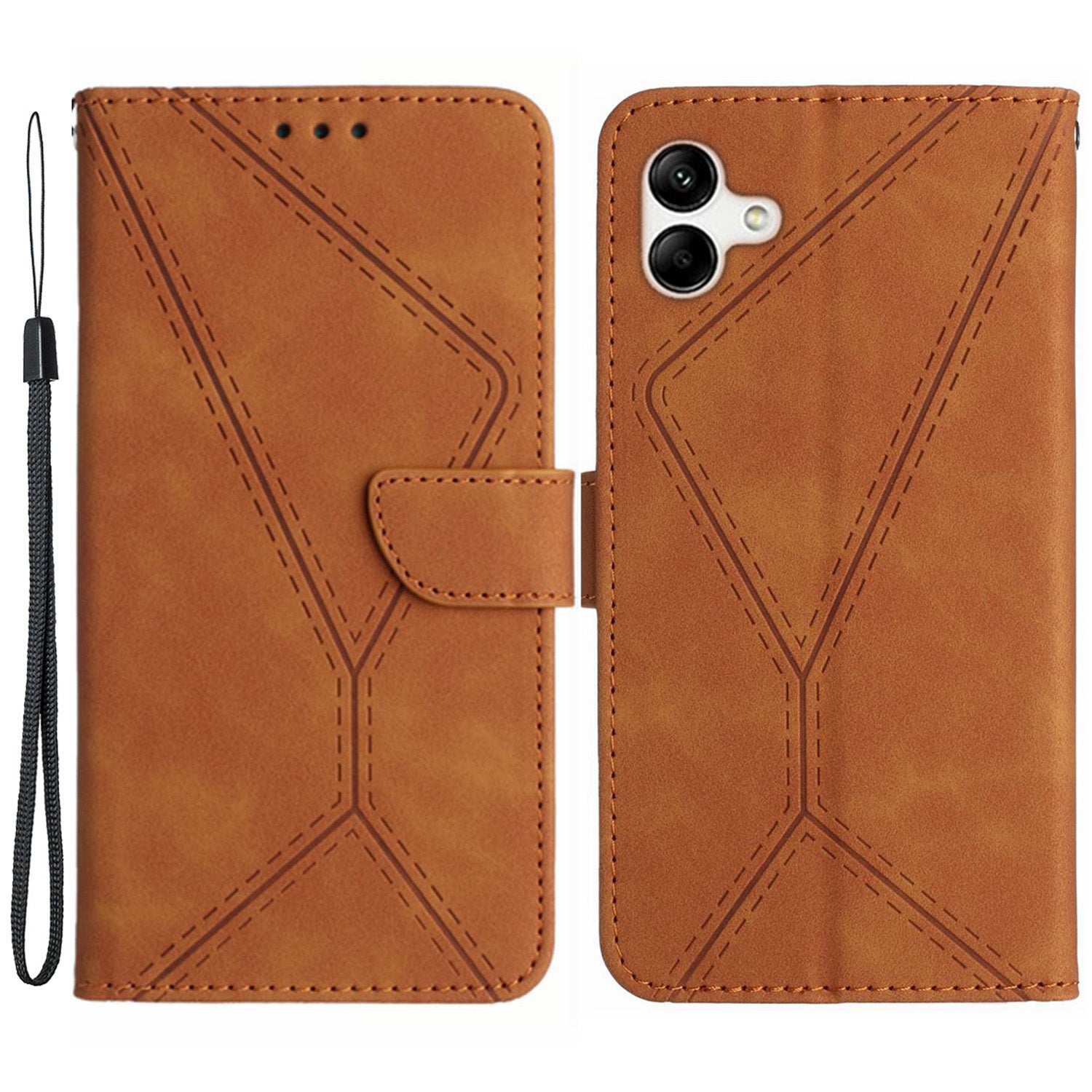 HT05 For Samsung Galaxy A05 4G Case PU Leather Imprinted Line Phone Stand Cover HT05 For Samsung Galaxy A05 4G Case PU Leather Imprinted Line Phone Stand Cover